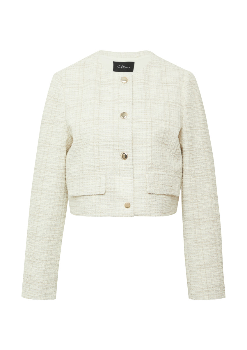 Bouclé-Blouson mit Glitzergarn