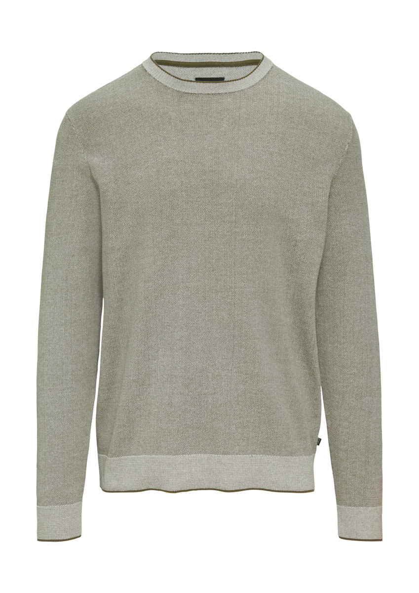 Strickpullover in Melange-Optik oliv