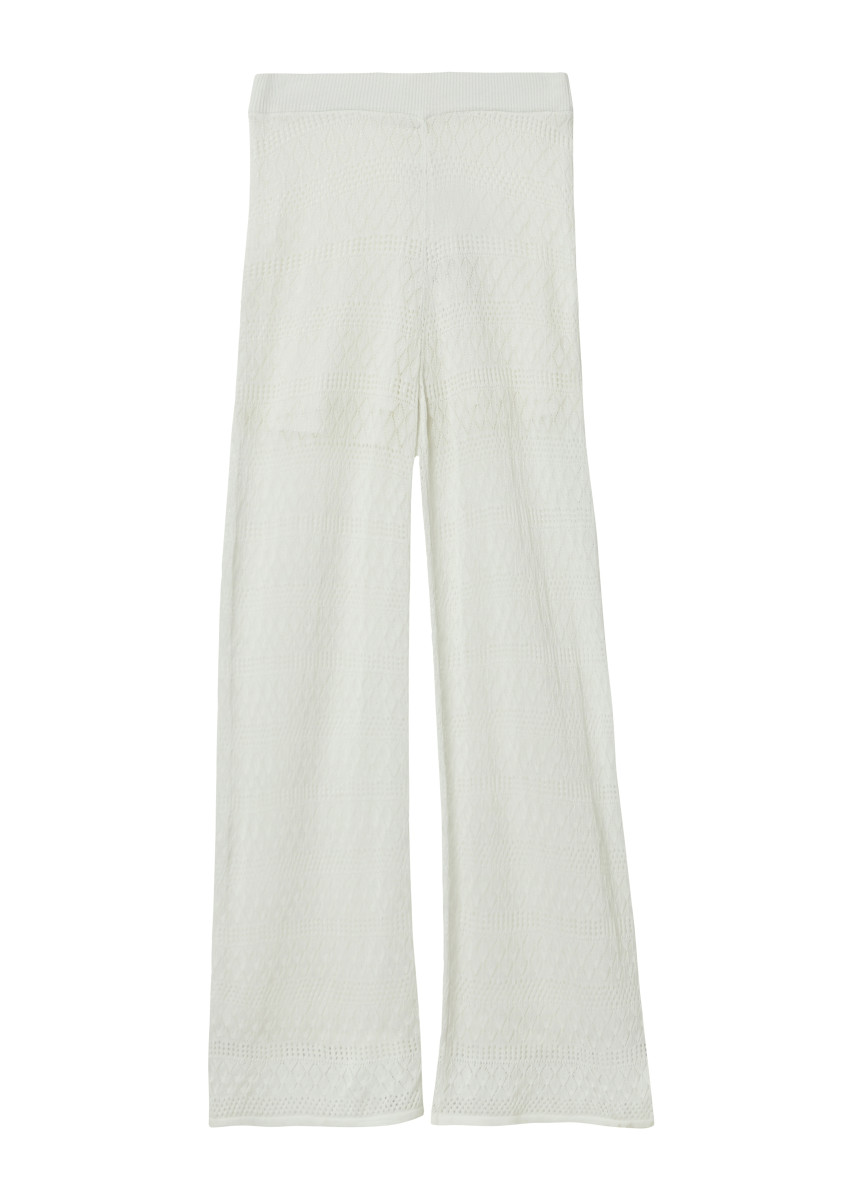 Wide-Leg-Hose aus Ajourstrick