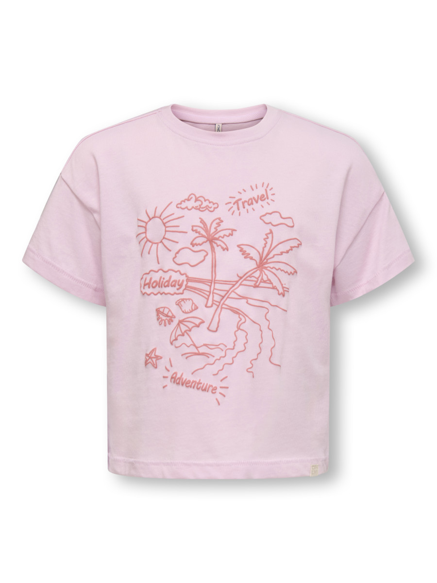 T-Shirt mit Frontprint rosa