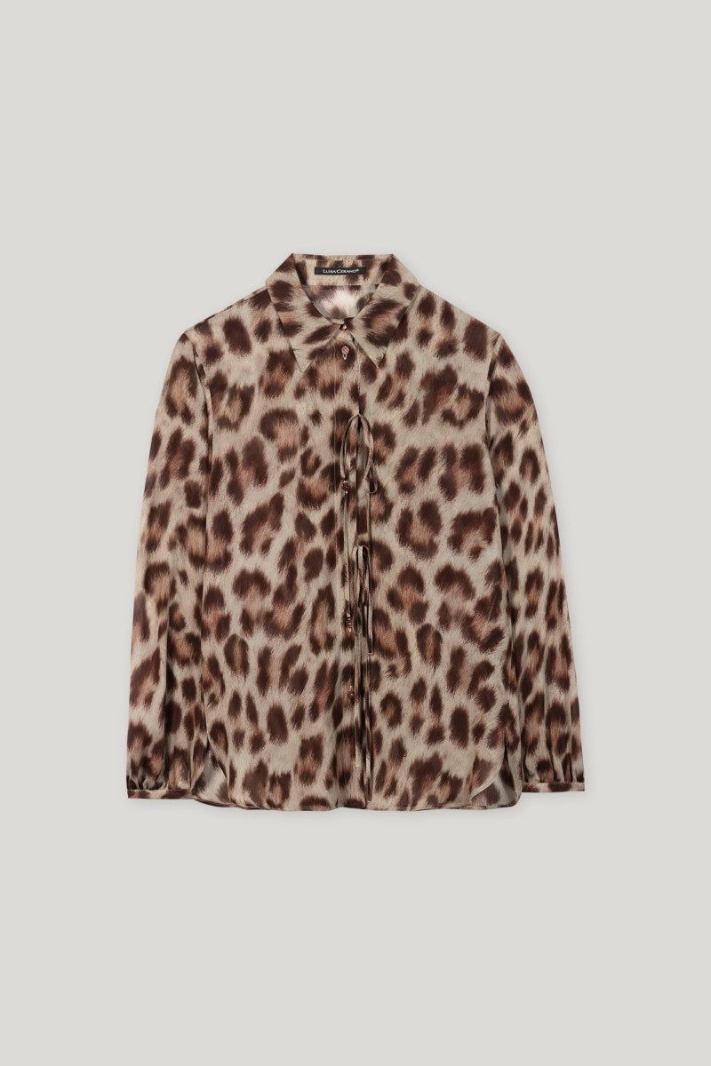 Hemdbluse aus Viskose-Crêpe