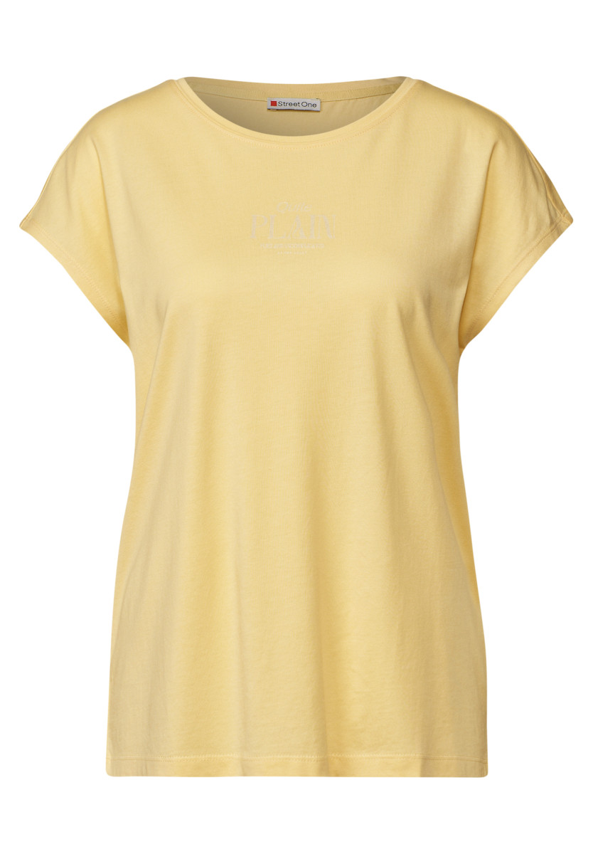 Basic Shirt mit Wording gelb