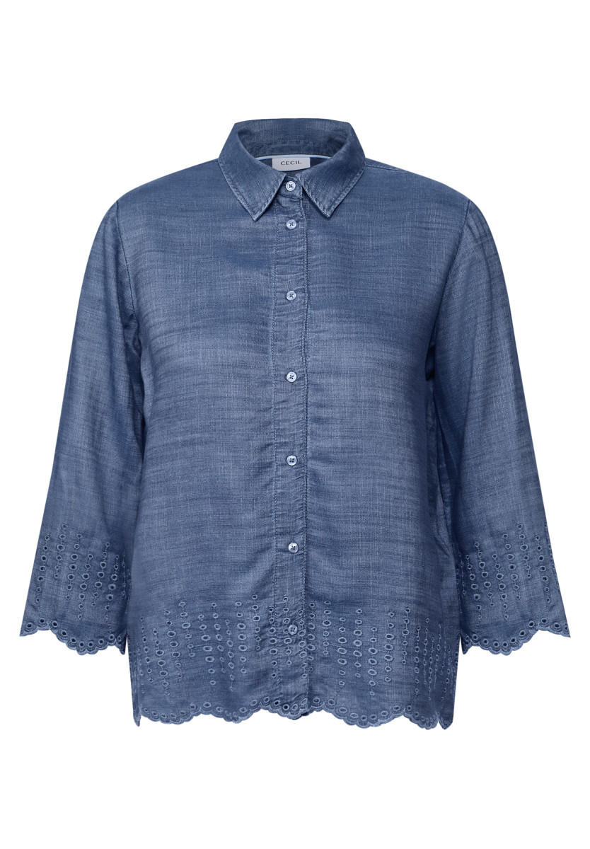 Lyocellbluse mit Stickerei