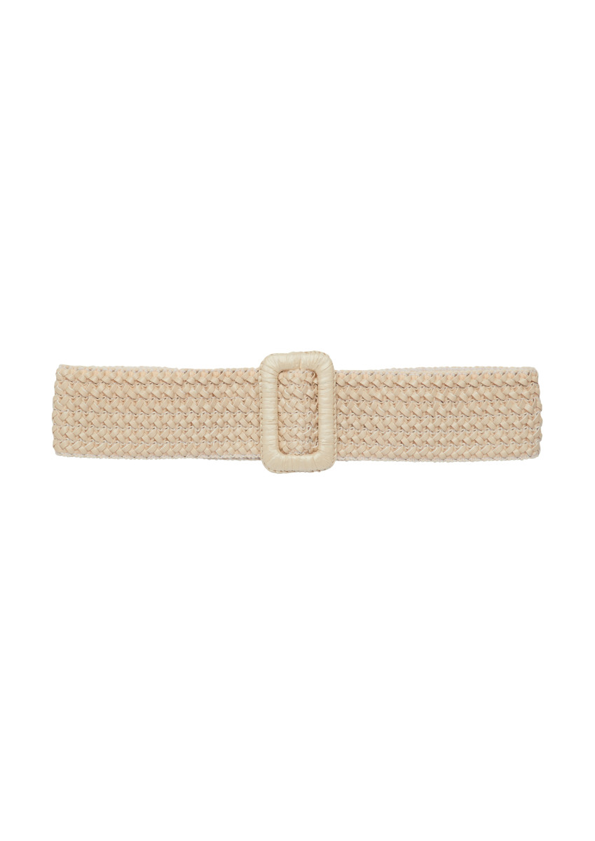 Elastischer Gürtel in Flechtoptik beige