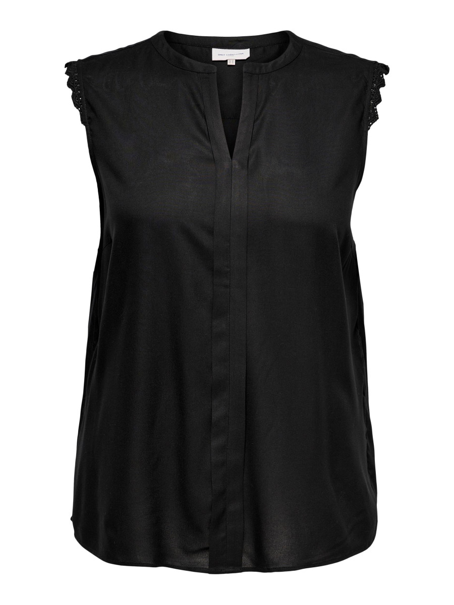 Ärmelloses Curvy-Top schwarz
