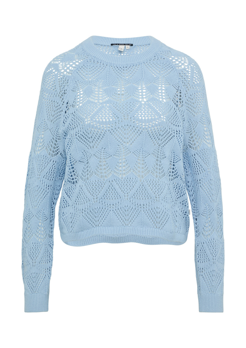 Baumwollpullover mit Ajourmuster