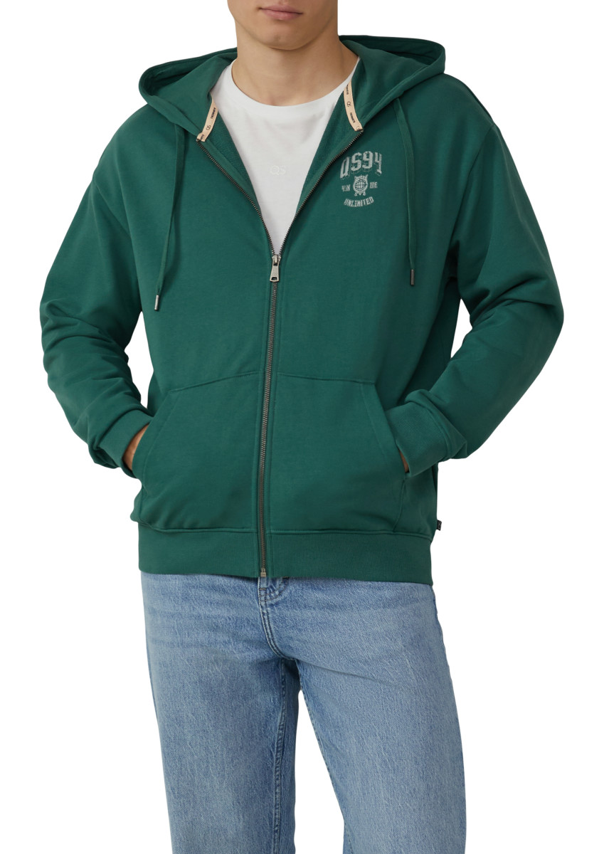 Sweatshirtjacke mit Frontprint