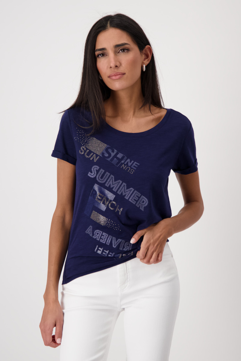T-Shirt mit Schmuckschrift