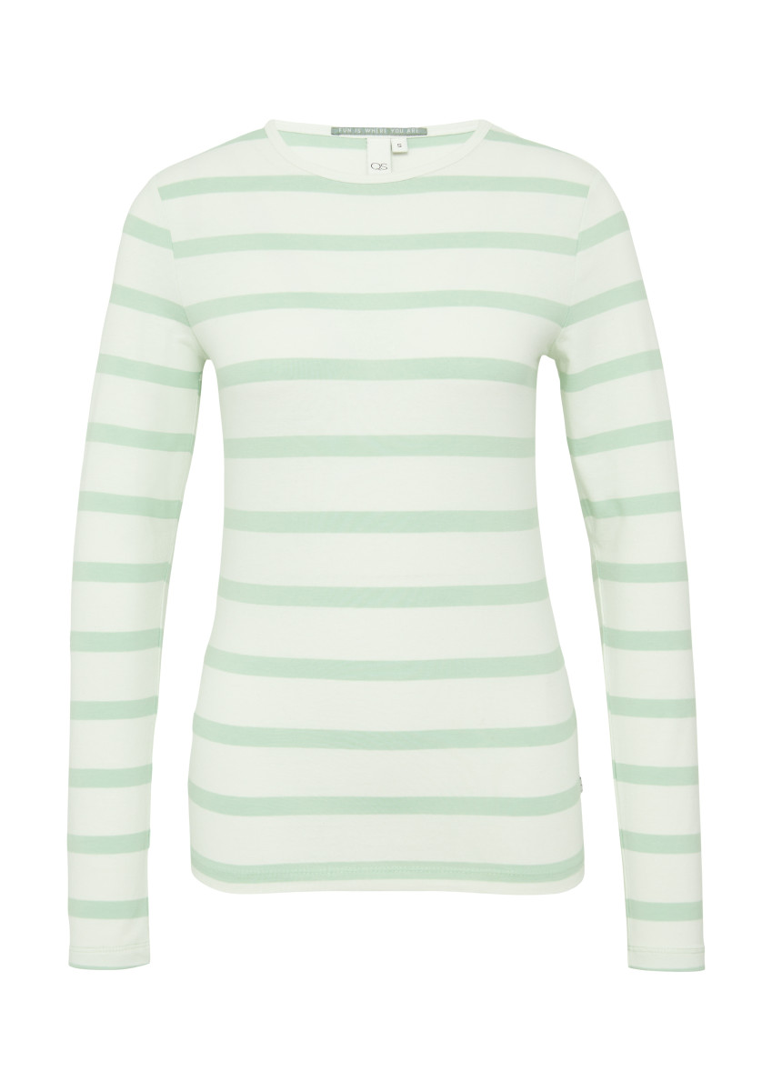 Schmales Ringelshirt creme