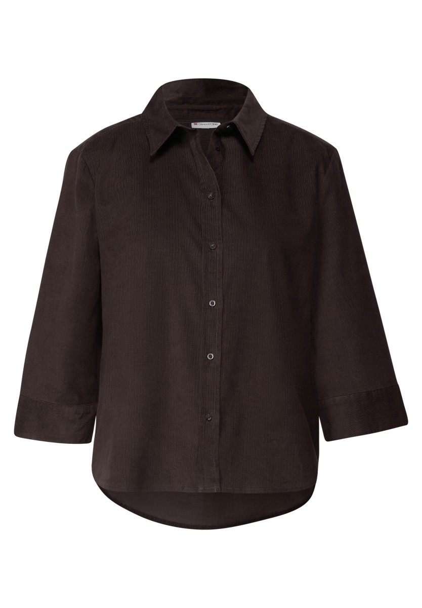 Cord Hemdbluse braun