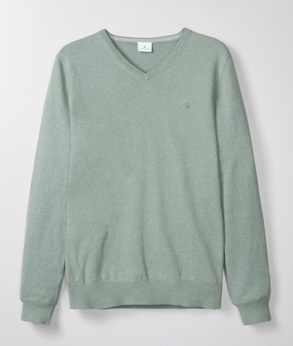 V-Pullover hellgrün