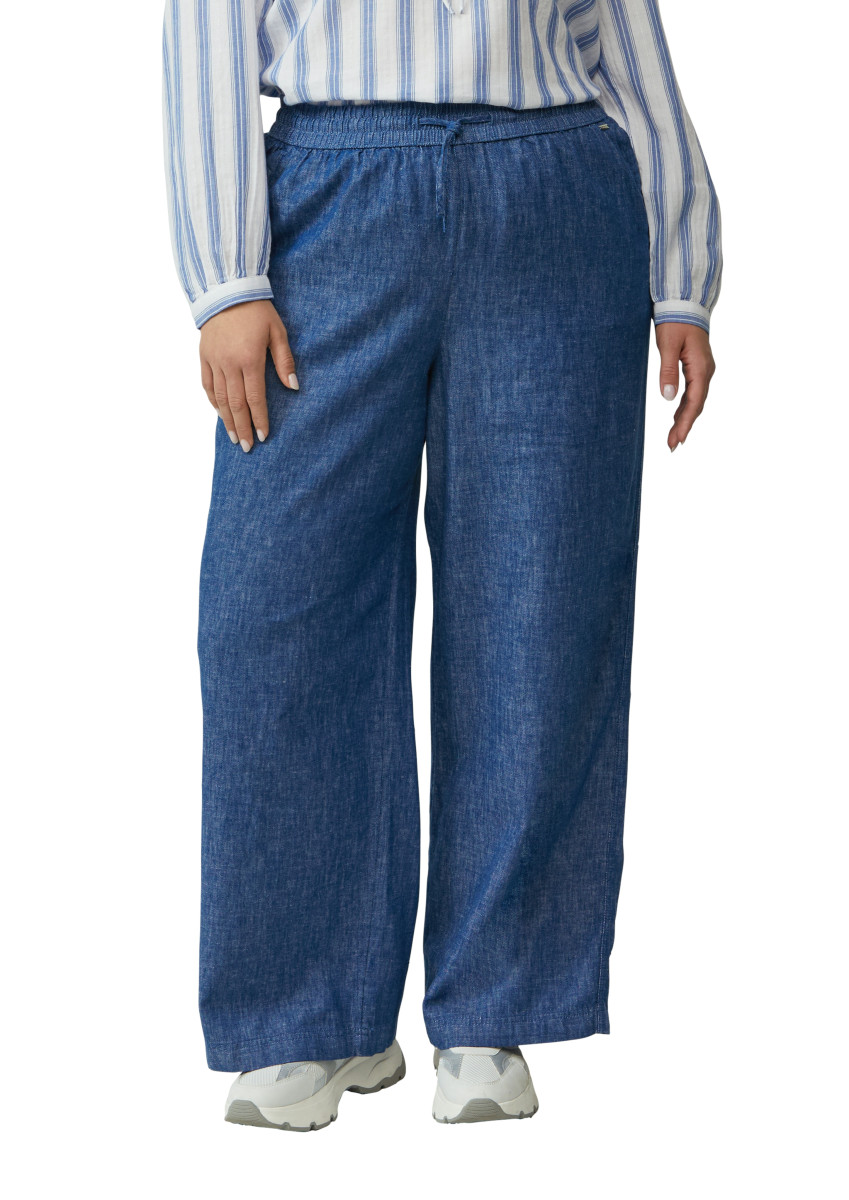 Wide-Leg-Hose aus Leinenmix