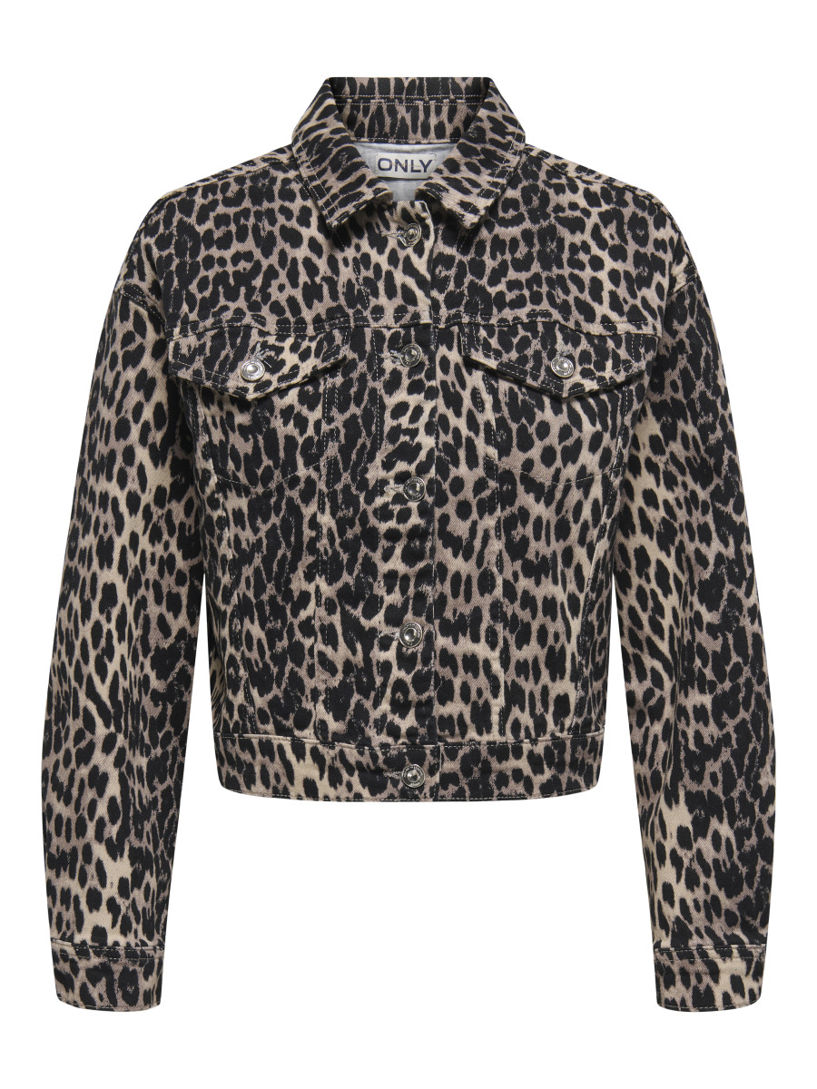 Jeansjacke mit Leoprint