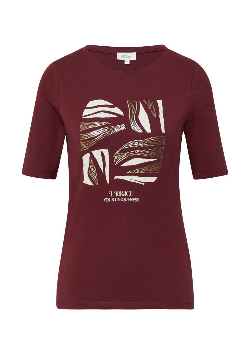 T-Shirt mit Frontprint rot