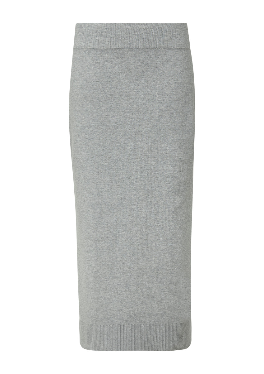 Schmaler Feinstrickrock grau