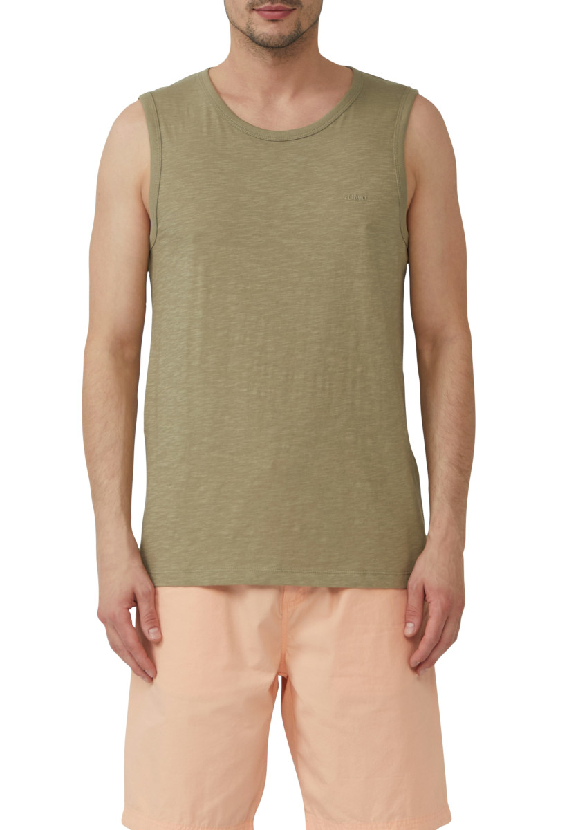 Baumwoll-Tanktop oliv