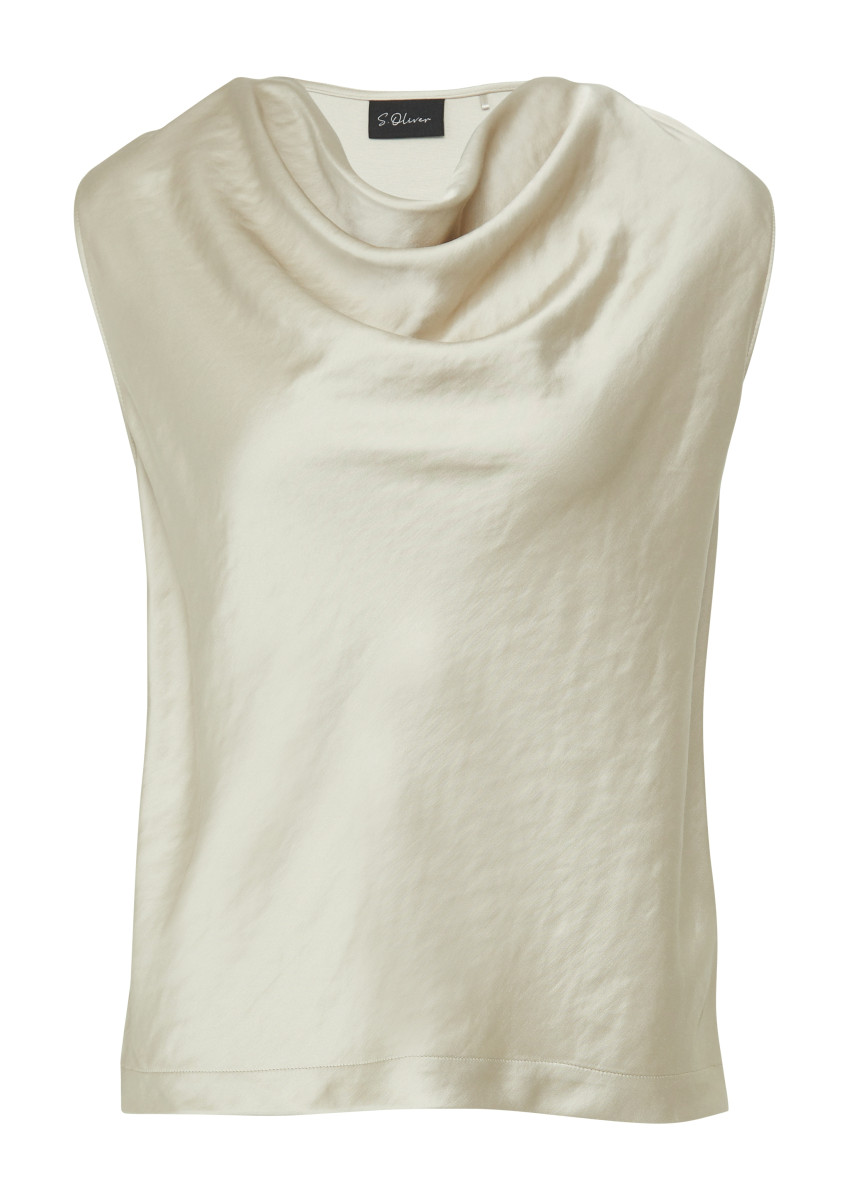 Satinbluse beige