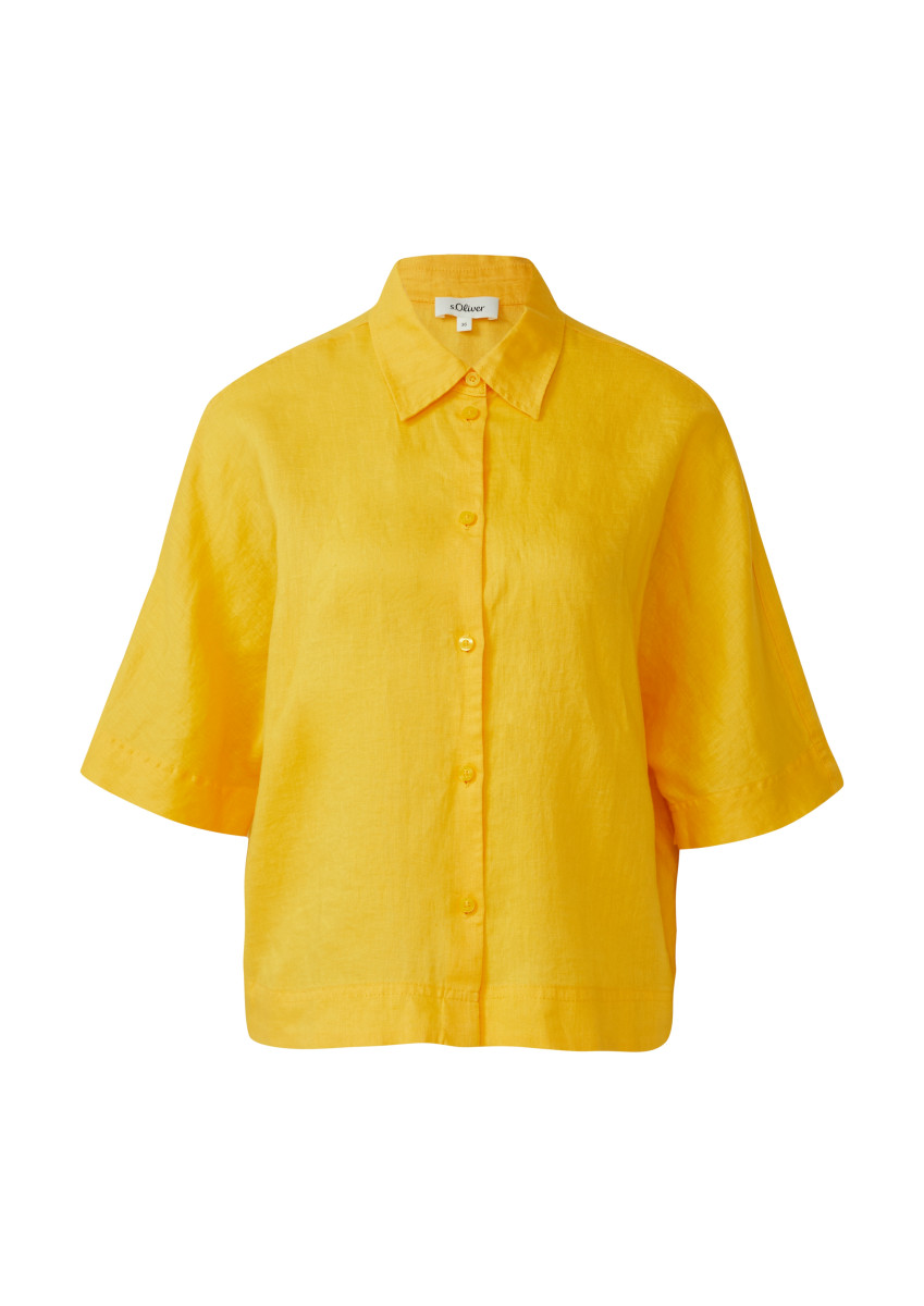 Leinen-Bluse gelb