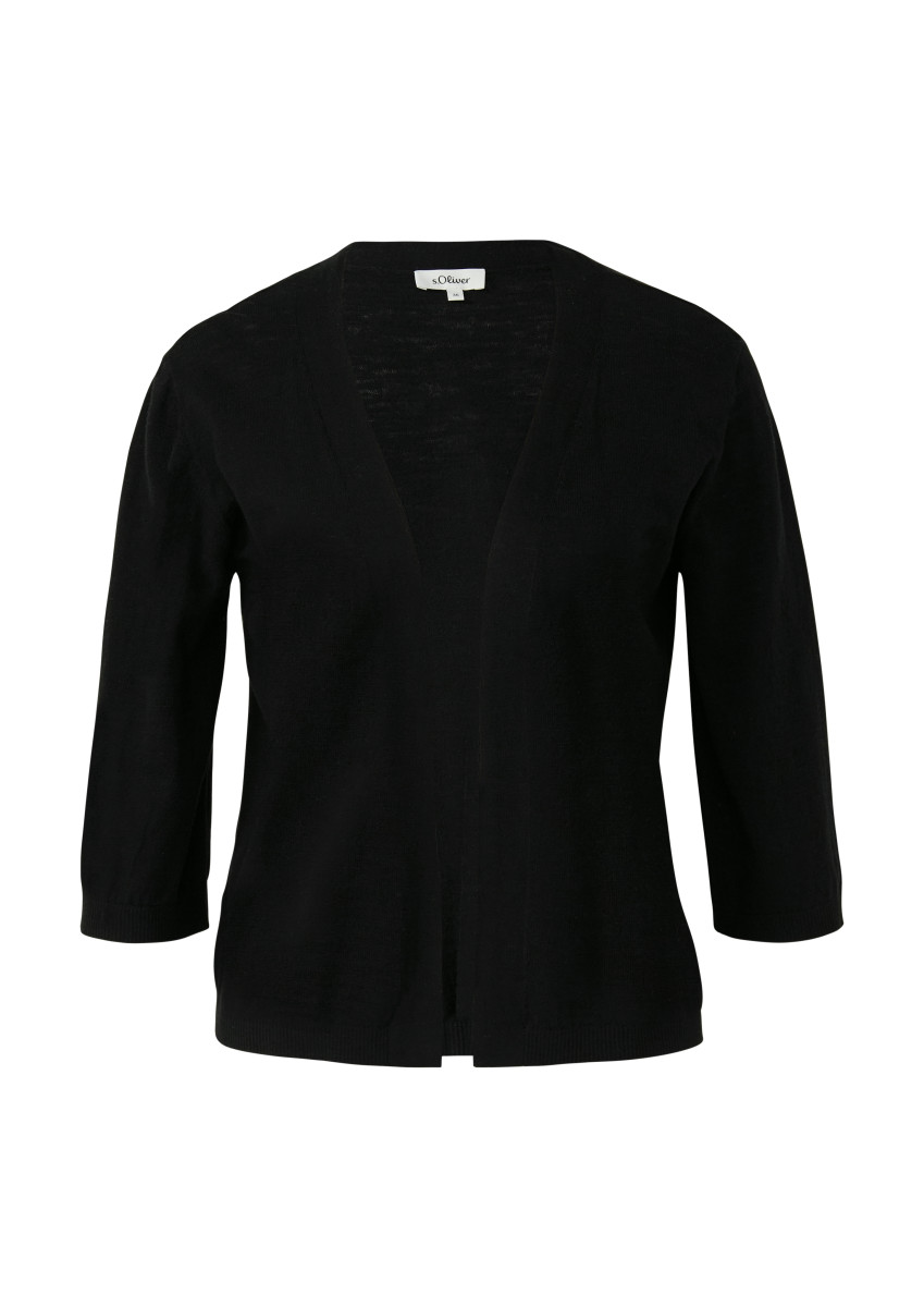 Feinstrickcardigan aus Baumwolle schwarz