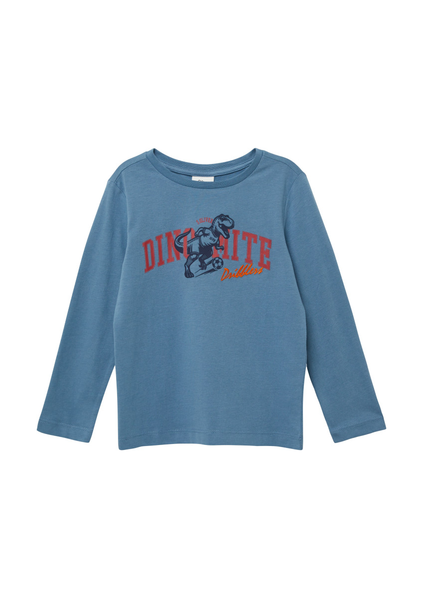 Longsleeve mit Frontprint blau