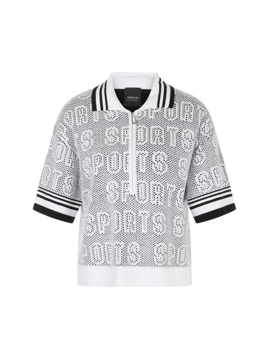 Weites Polo Shirt mit Zipp