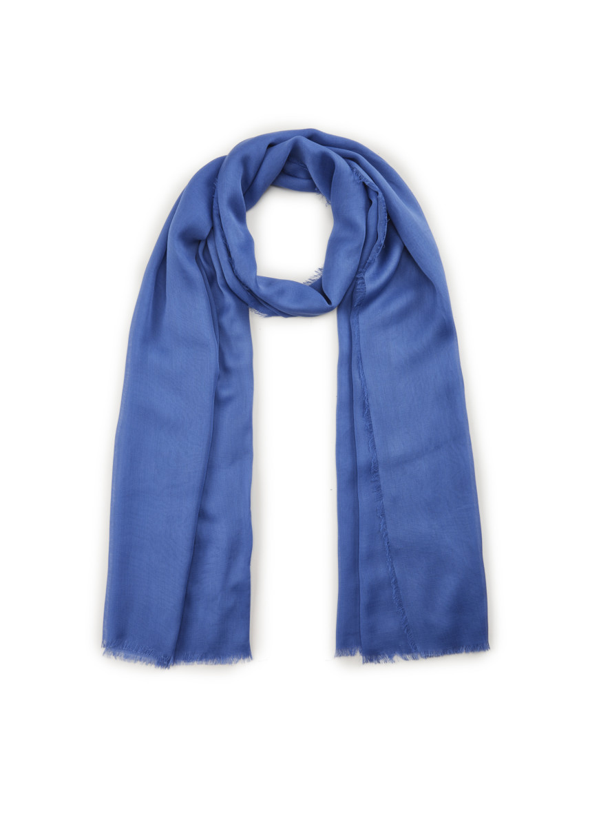 Schal aus feinem Bambus blau