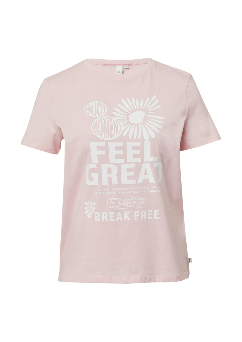 T-Shirt mit Frontprint pink