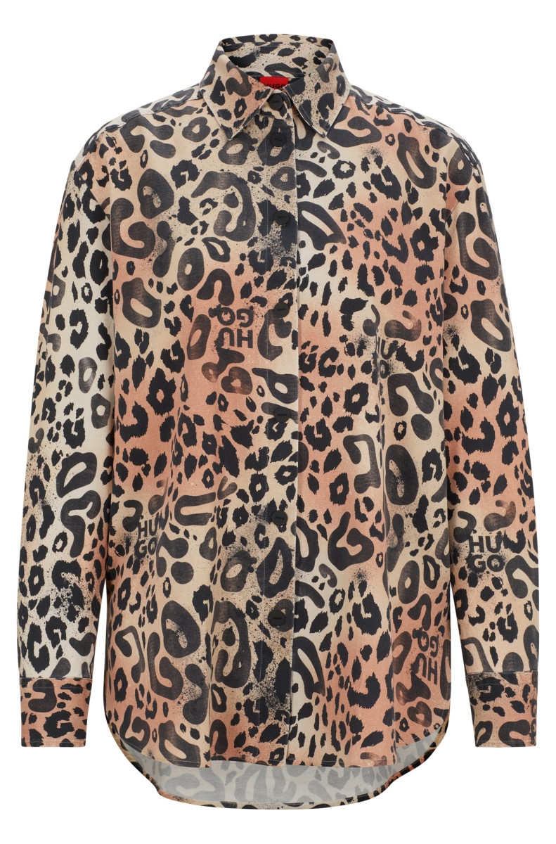 Bluse mit Leoparden-Print