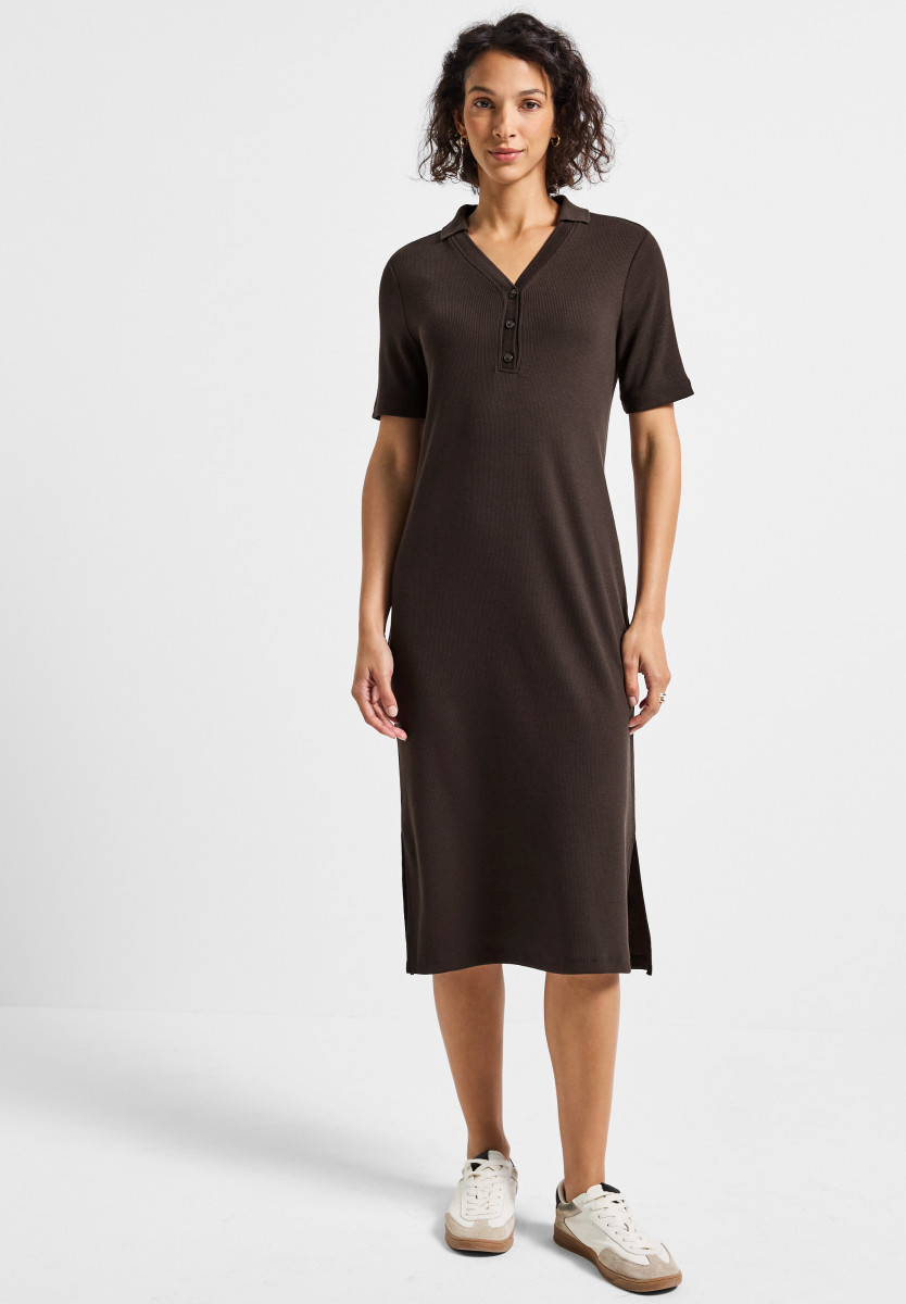 Polokleid mit Rippstruktur