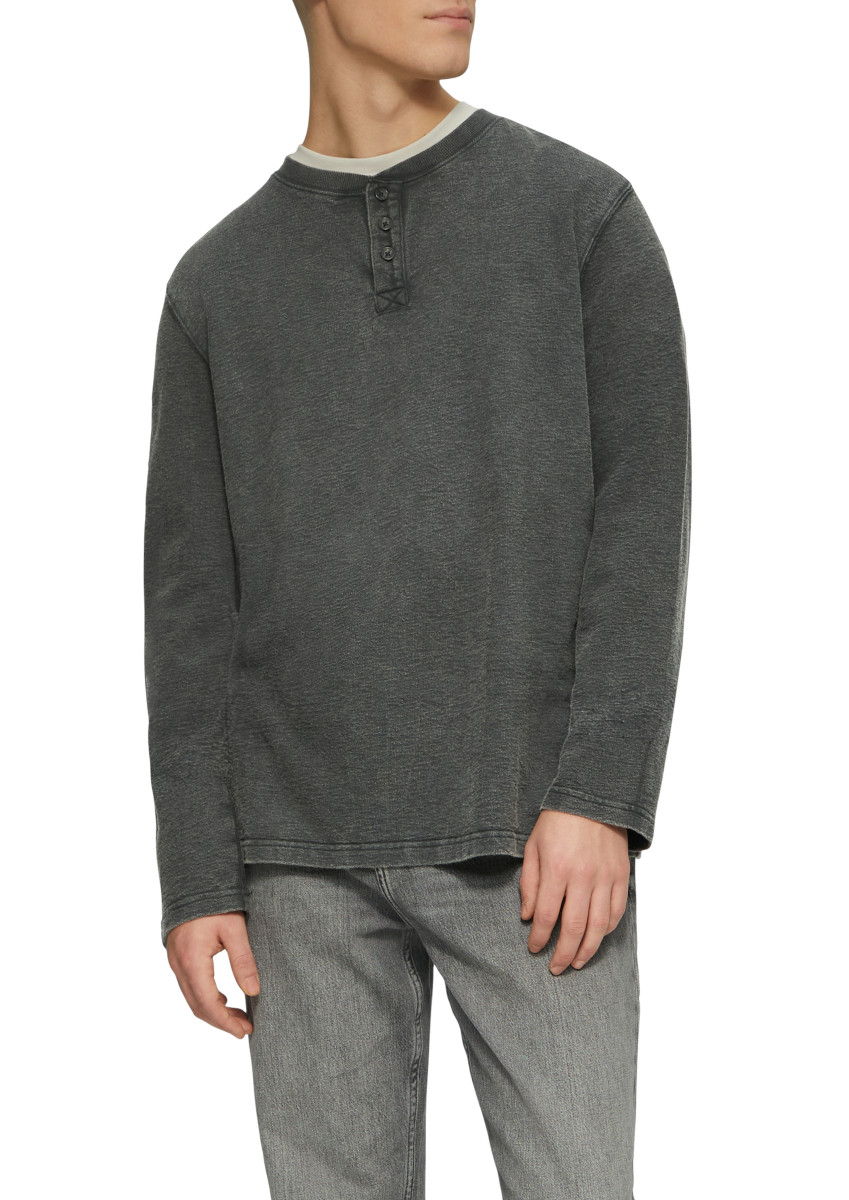 Gewaschenes Henley-Longsleeve