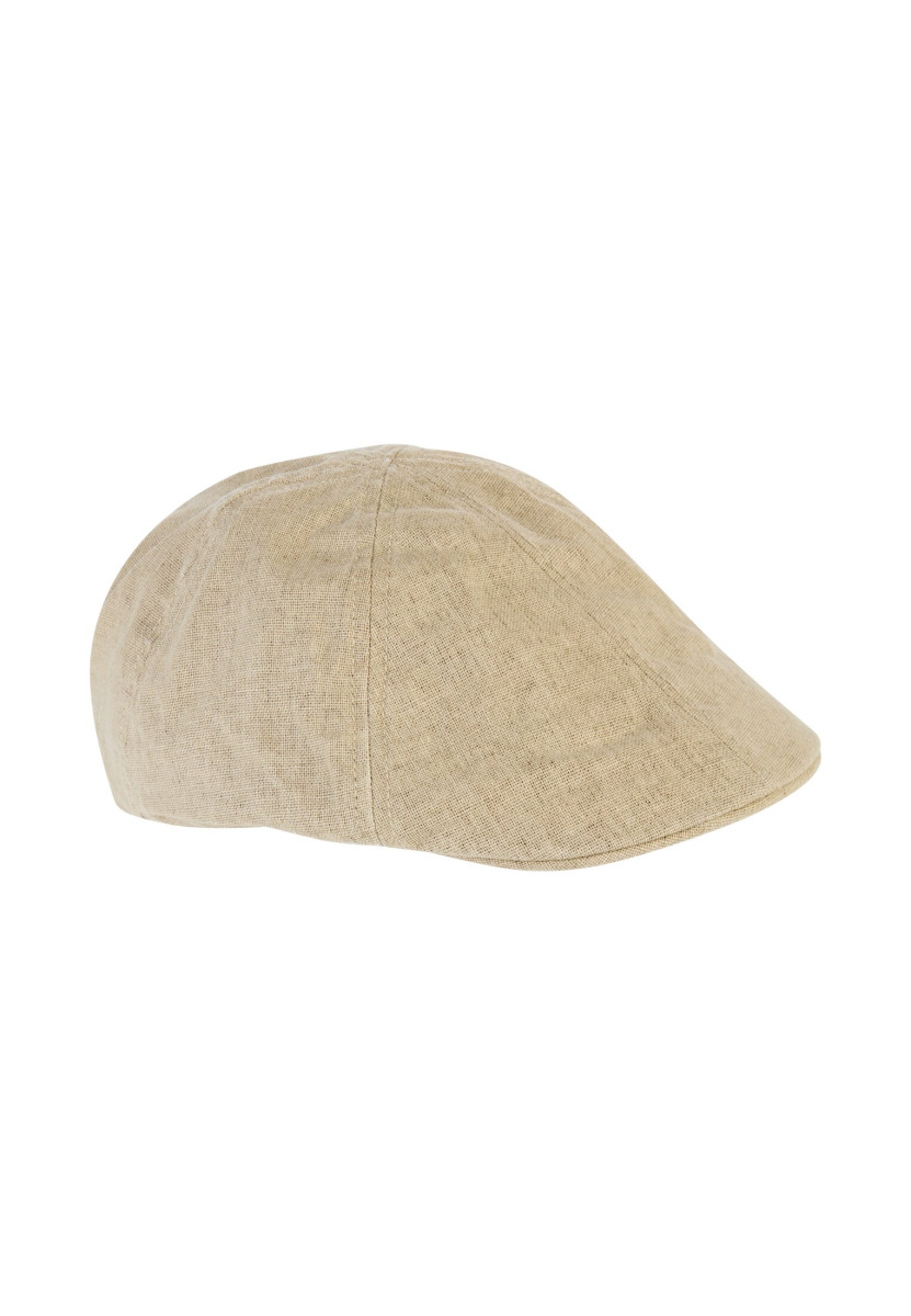 Flat Cap mit Gummizug beige