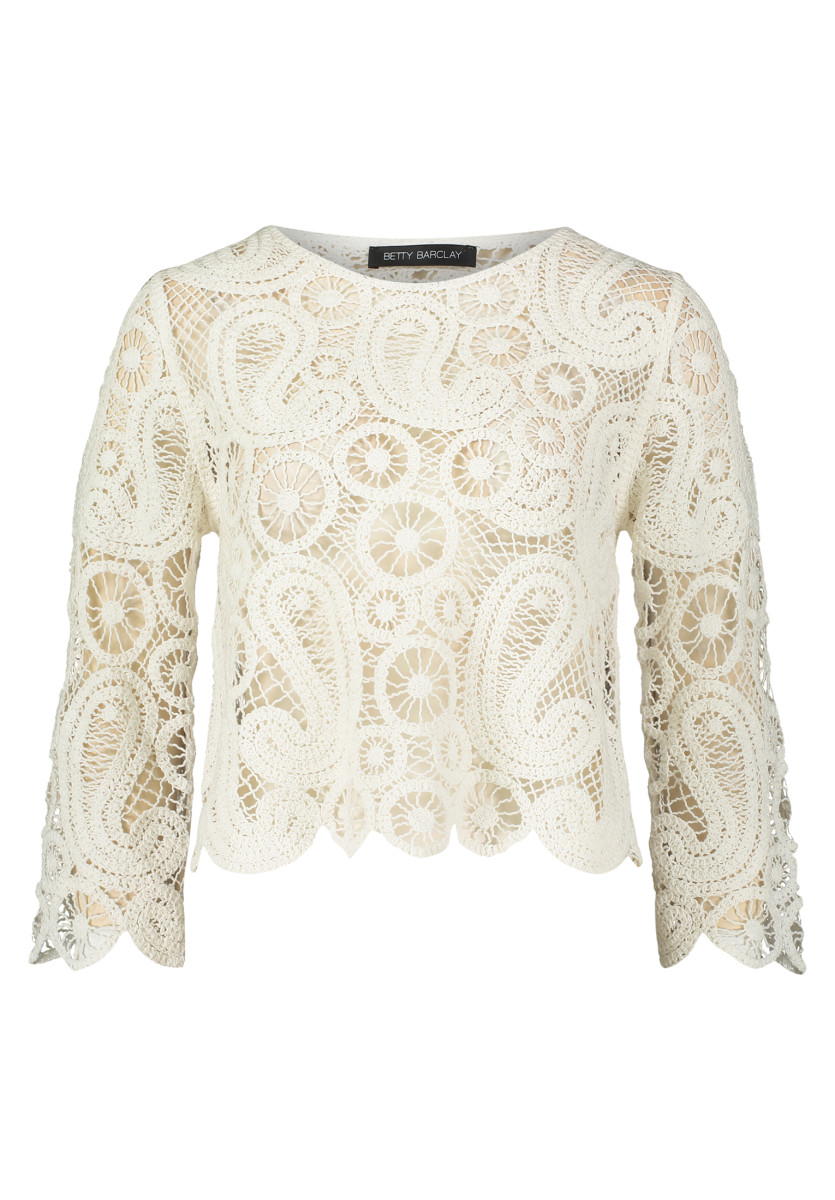 Lochstrick-Pullover