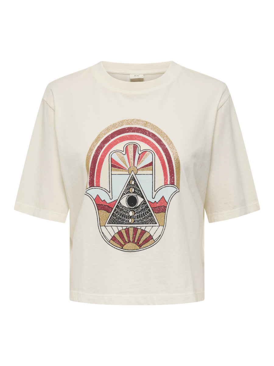T-Shirt mit Frontprint hellgrau