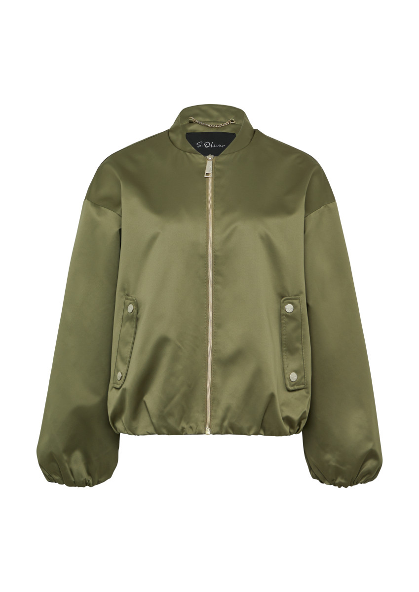 Satinierter Oversize-Blouson oliv