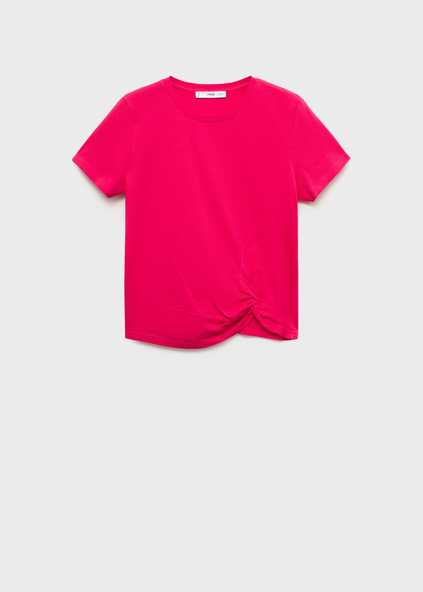 T-Shirt mit Knotendetail pink