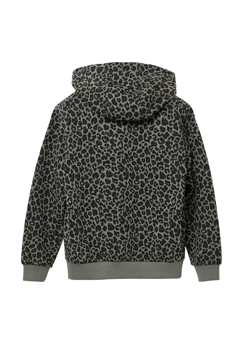 Kapuzensweatshirt mit Leo-Print