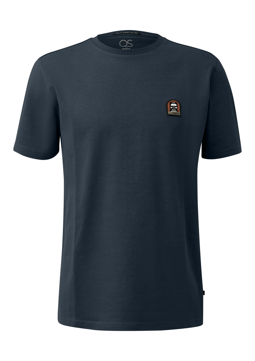 T-Shirt aus schwerer Jerseyware blau