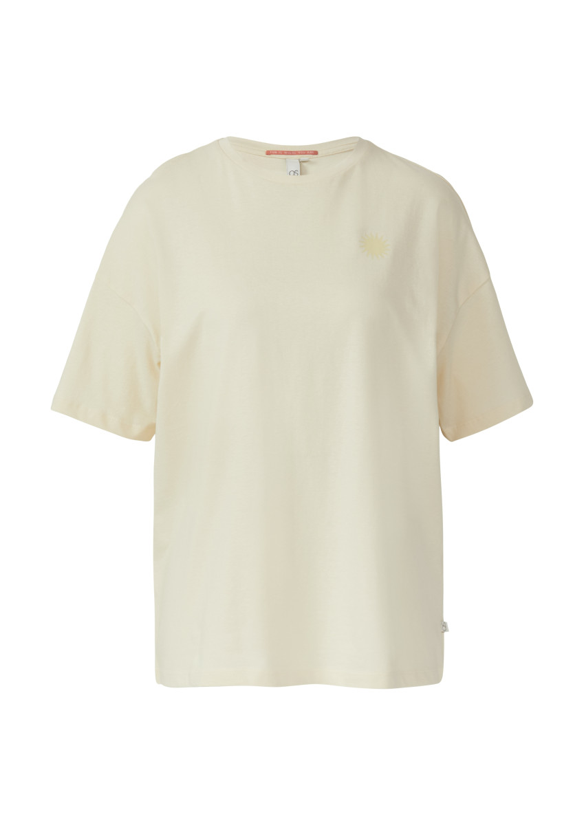 Baumwollshirt mit Rückenprint beige