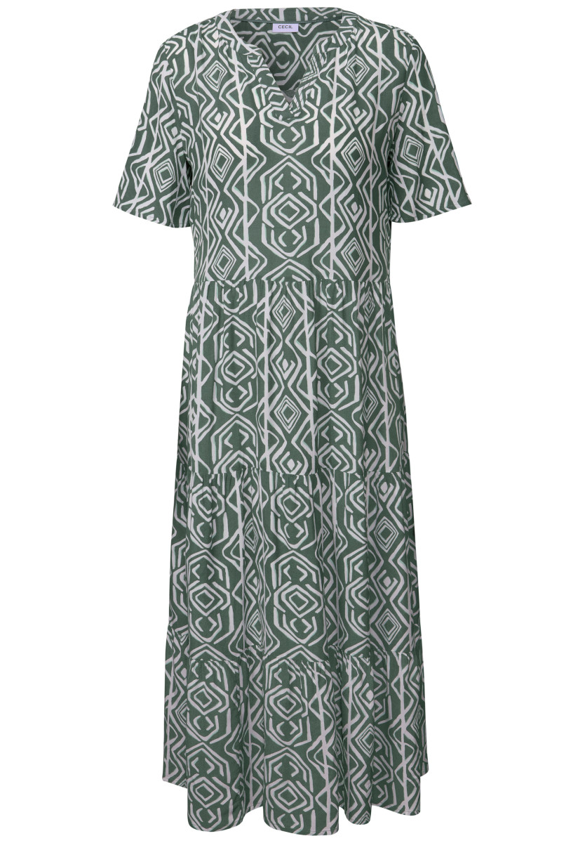 Midi-Kleid mit Volants hellgrün