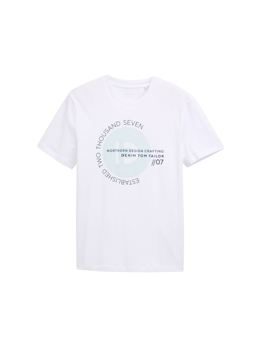 Basic T-Shirt mit Logo Print weiß