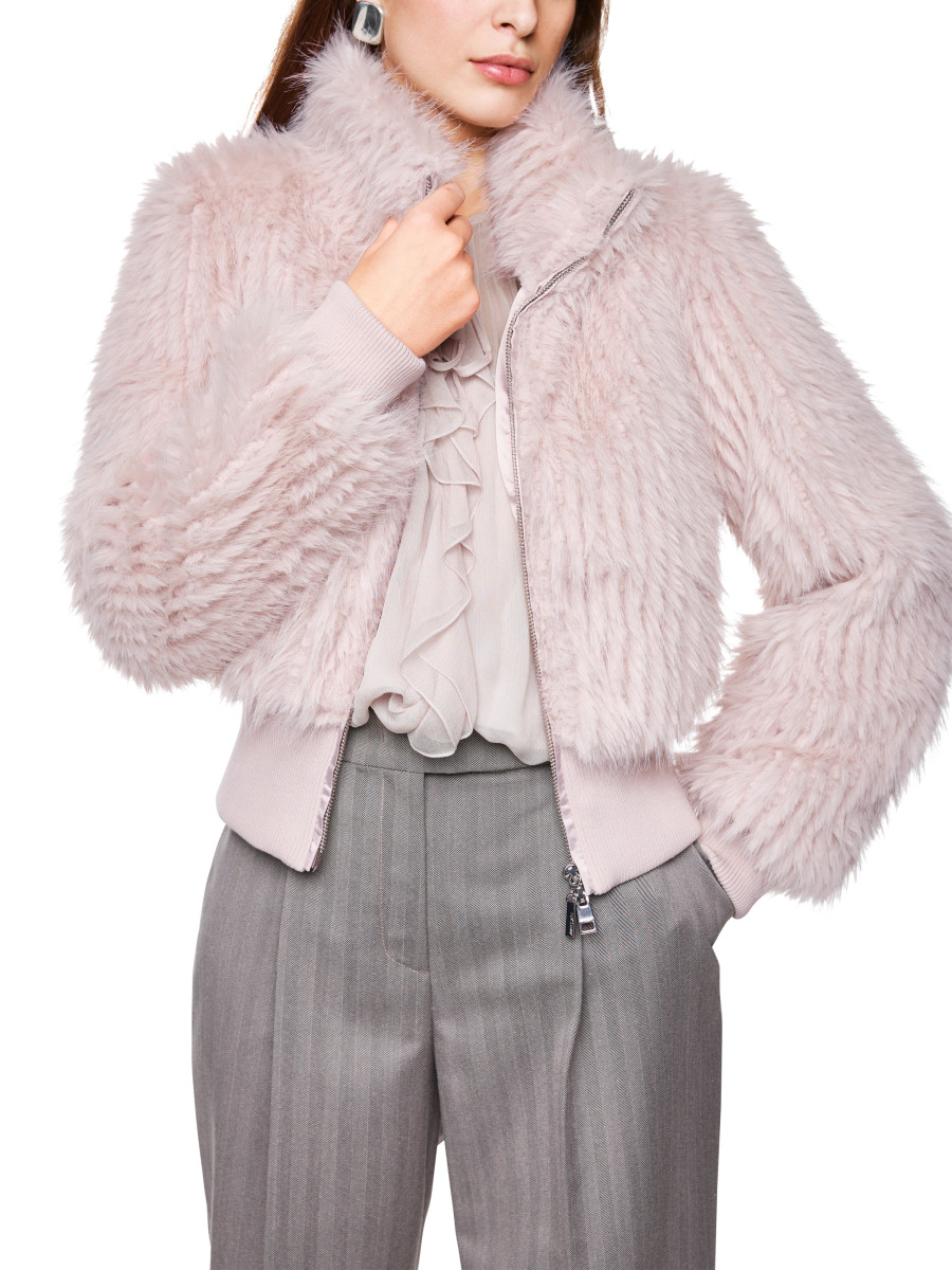 Kurze Kunstpelz-Jacke