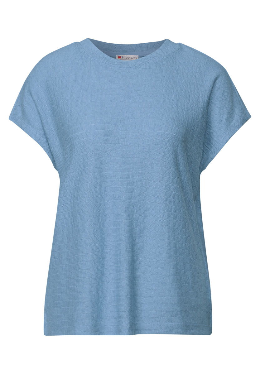 Shirt mit Streifenstruktur hellblau