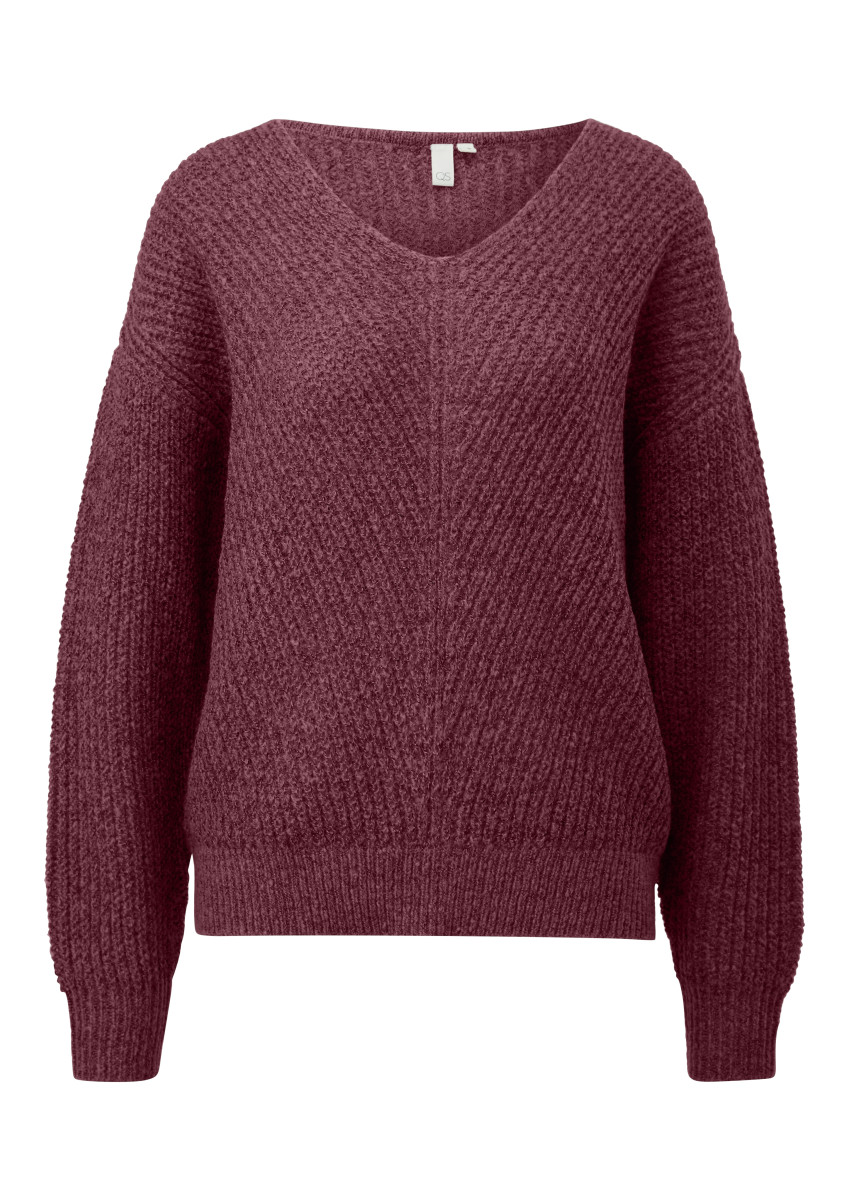 Melierter Pullover rot