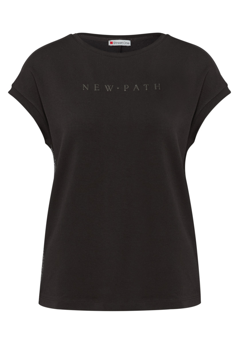 T-Shirt mit Glitzerdetails braun