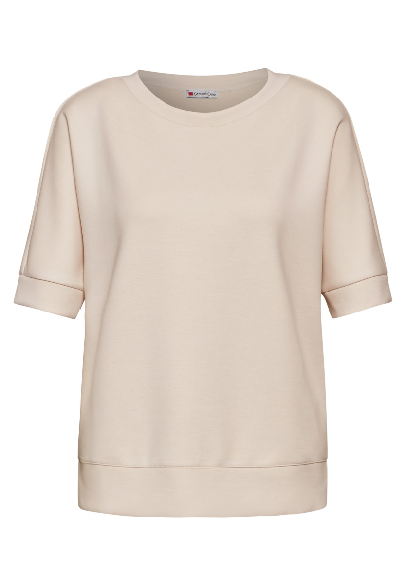 T-Shirt im Silk-Look beige