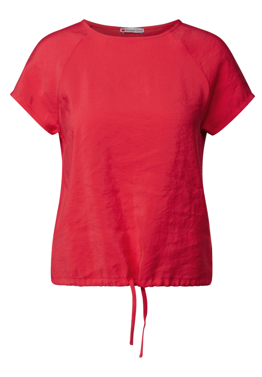T-Shirt mit Carmenkragen rot