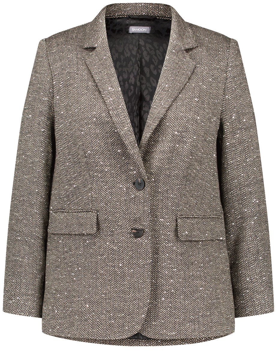 Blazer mit Fischgratenmuster