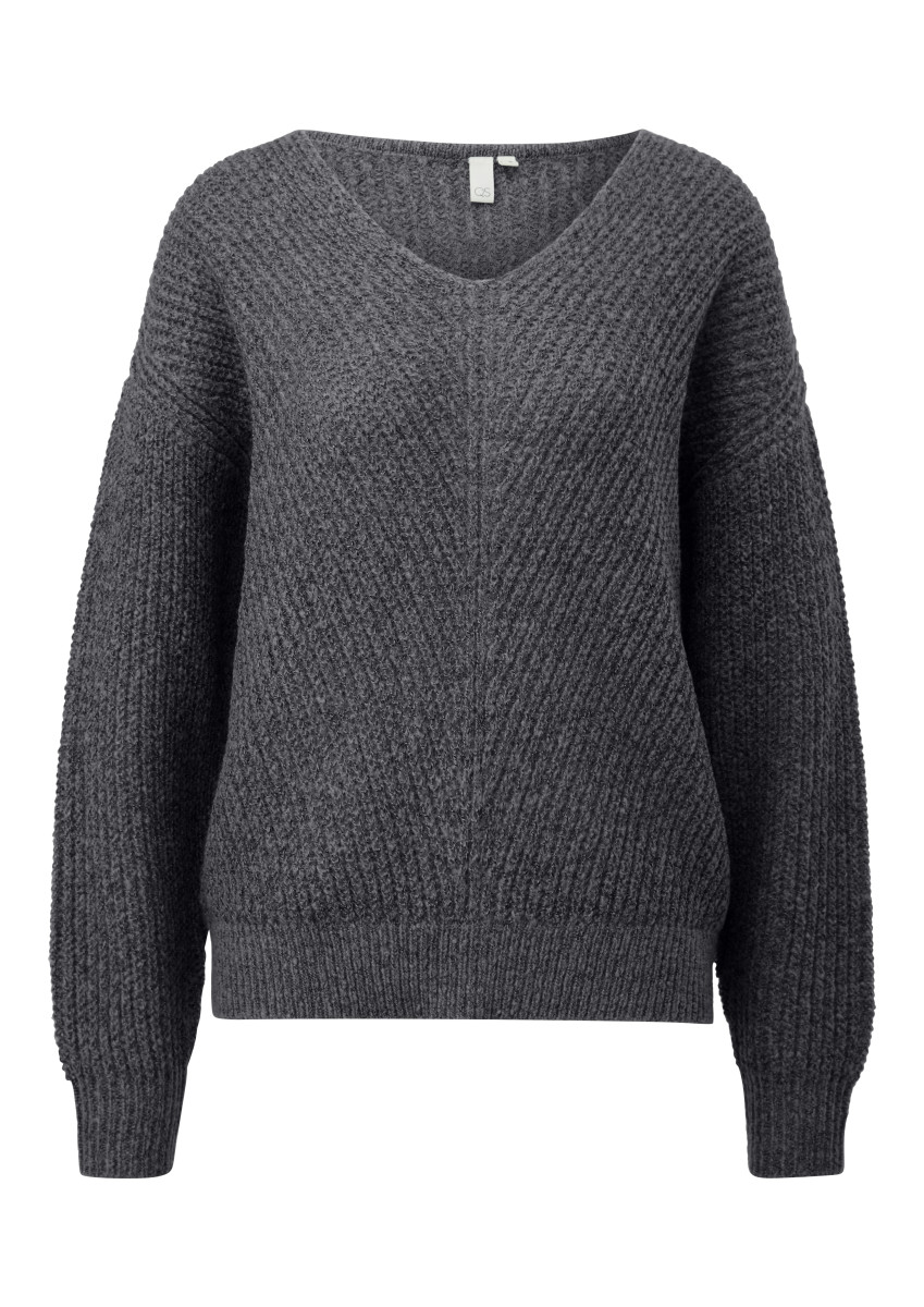 Melierter Pullover dunkelgrau