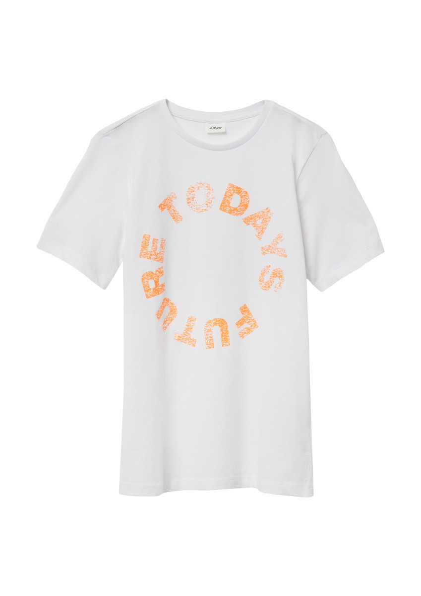 T-Shirt mit Frontprint weiß