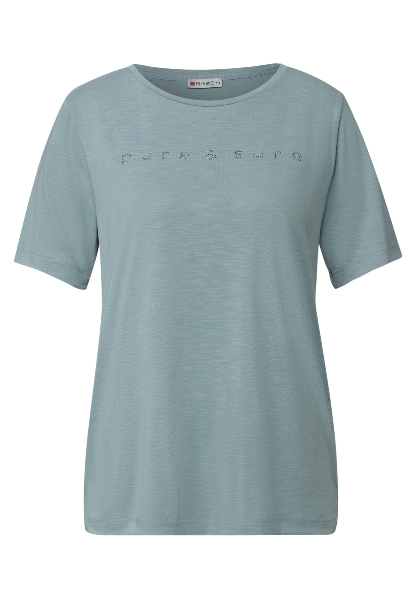 Silk-Look Shirt mit Wording
